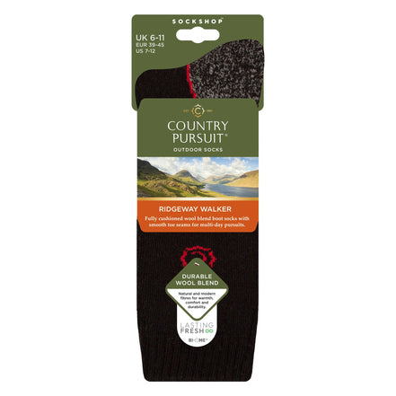 Mens Wool Blend Cushioned Walker Socks for Hiking & Outdoor Comfort