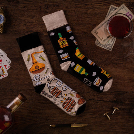 1 Pack Unisex Mismatched Novelty Odd Socks - Whisky