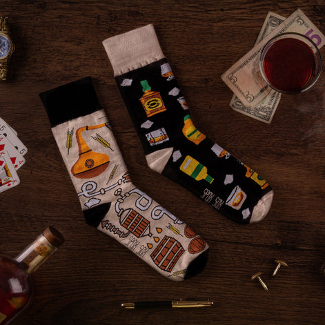 1 Pack Unisex Mismatched Novelty Odd Socks - Whisky