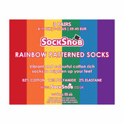 3 Pack Men's & Ladies Bright Patterned Striped Cotton Rainbow Socks