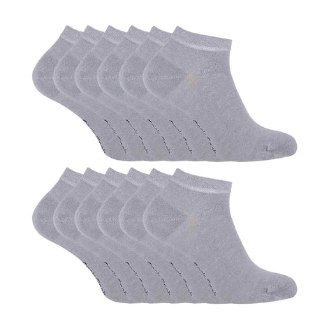 Mens 12 Pack Bamboo Trainer Socks: Cushioned Low Cut Socks for Summer Comfort