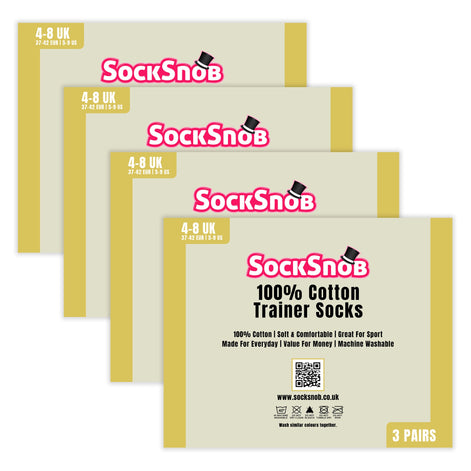 12 Pack Womens 100% Cotton Trainer Socks