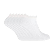 6 Pack Ladies Ankle Low Cut 100% Soft Cotton Socks