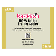 3 Pack Womens 100% Cotton Trainer Socks