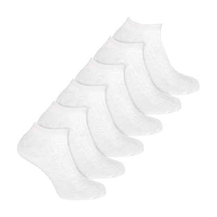 6 Pack Mens 100% Cotton Soft Breathable Ankle Trainer Socks