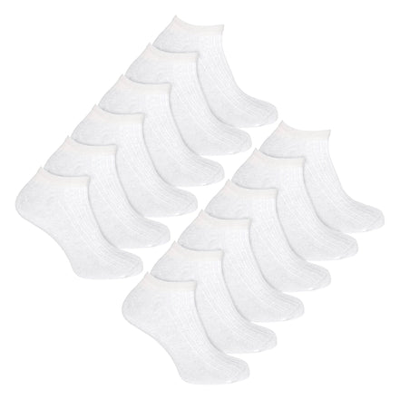 12 Pack Mens 100% Cotton Trainer Socks