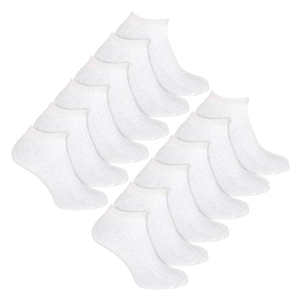 12 Pack Mens 100% Cotton Trainer Socks