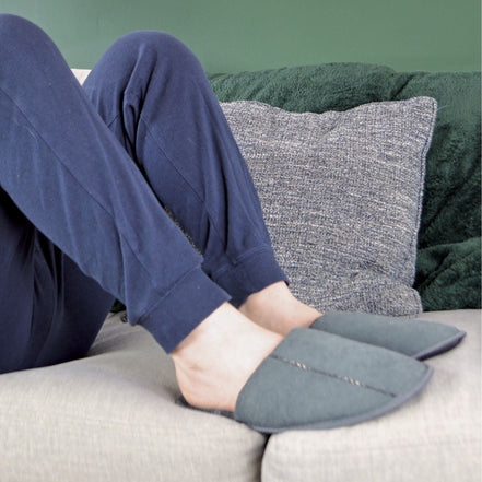 Mens Slip on Style Wide Back Mule Slippers (6 Sizes)