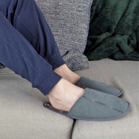 Mens Slip on Style Wide Back Mule Slippers (6 Sizes)
