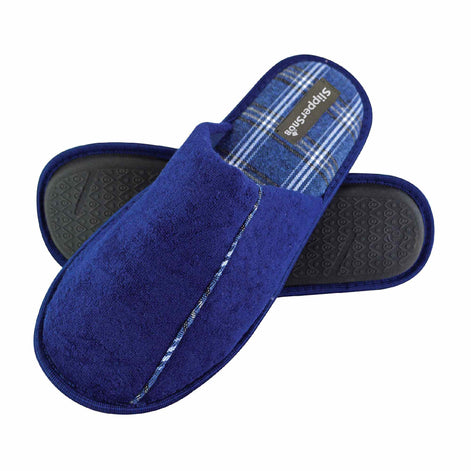 Mens Slip on Style Wide Back Mule Slippers (6 Sizes)