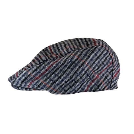 Mens Houndstooth Plaid Wool Blend Newsboy Flat Cap