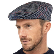 Mens Houndstooth Plaid Wool Blend Newsboy Flat Cap