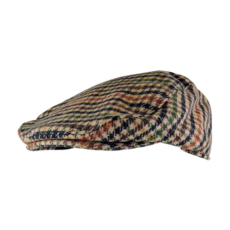 Mens Traditional Tweed Design Checked Flat Cap