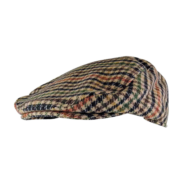 Mens Traditional Tweed Design Checked Flat Cap