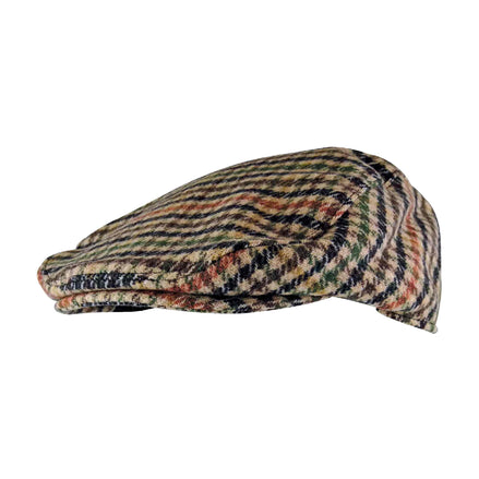 Mens Traditional Tweed Design Checked Flat Cap