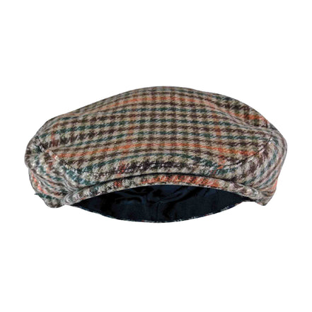 Mens Traditional Tweed Design Checked Flat Cap