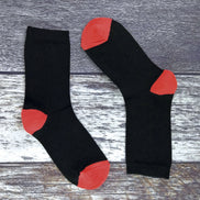 5 Pack Ladies Soft Top Cotton Rich Socks with Coloured Heel & Toe