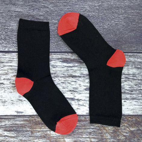 5 Pack Ladies Soft Top Cotton Rich Socks with Coloured Heel & Toe