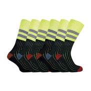 Mens Heavy Duty Cotton Hi Viz Work Socks (Multipack Options)