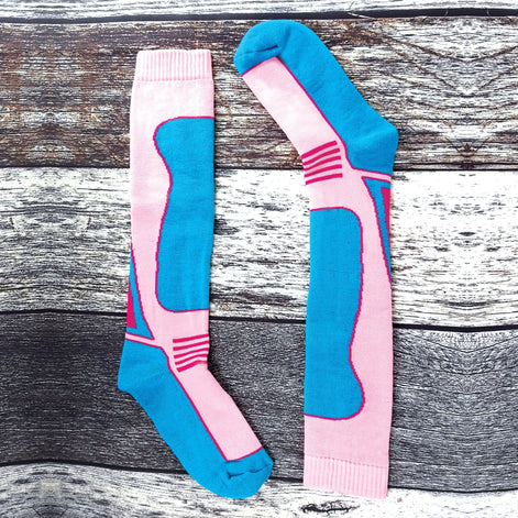 4 Pack Men's Long Knee High Wool Blend Ski Socks