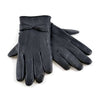 Ladies Fleece Lined Warm Leather Gloves with Bow