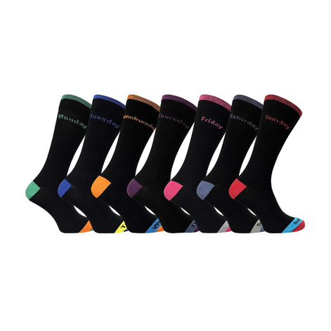7 Pack Men's Days of the Week Novelty Cotton Socks