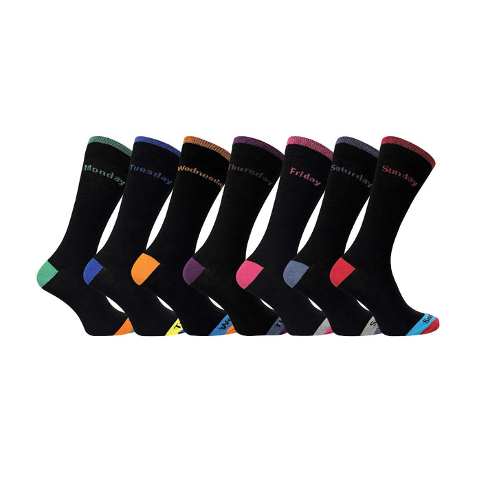 7 Pack Men's Days of the Week Novelty Cotton Socks