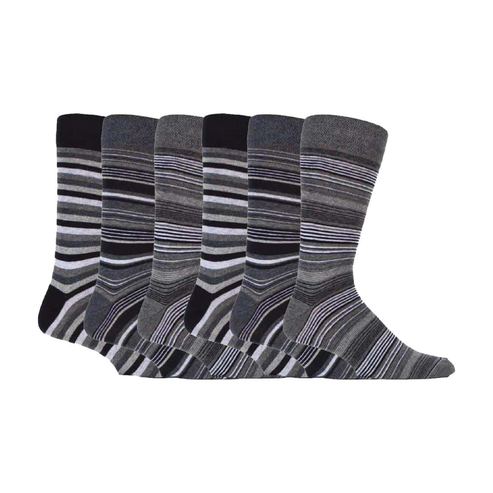 6 Pack Men's Colourful Striped Patterned Dress Cotton Socks