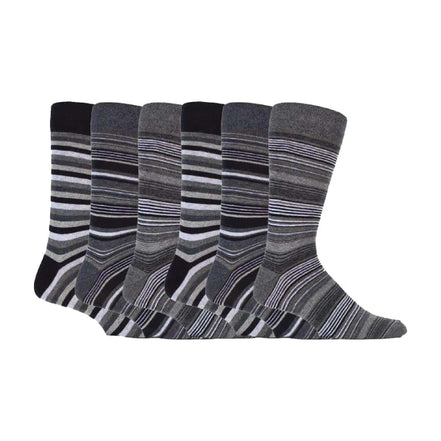 6 Pack Men's Colourful Striped Patterned Dress Cotton Socks