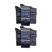 12 Pair Mens Colourful Cotton Striped Patterned Dress Socks