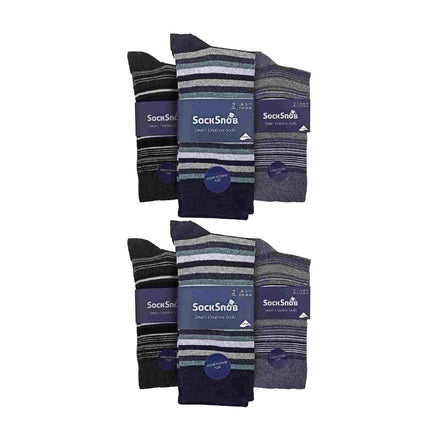 12 Pair Mens Colourful Cotton Striped Patterned Dress Socks