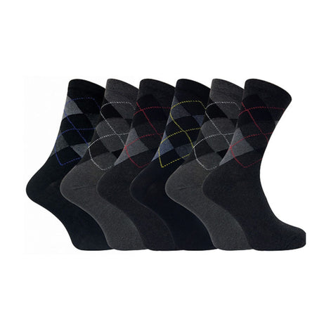 6 Pack Men's Patterned Coloured Soft Cotton Dress Socks