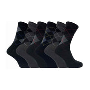6 Pack Men's Patterned Coloured Soft Cotton Dress Socks