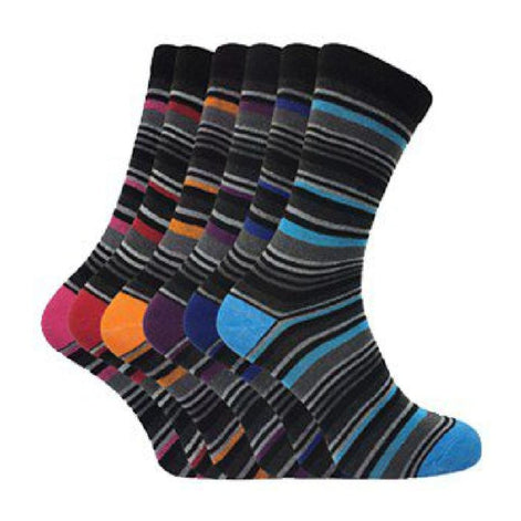 6 Pack Men's Patterned Coloured Soft Cotton Dress Socks