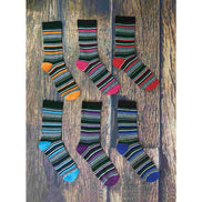 6 Pack Men's Patterned Coloured Soft Cotton Dress Socks