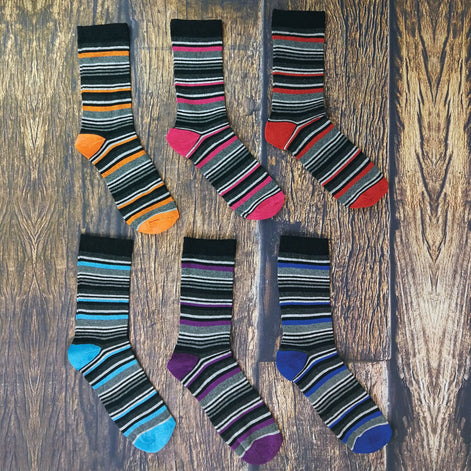 Mens 12 Pairs Cotton Rich Formal Dress Coloured Socks