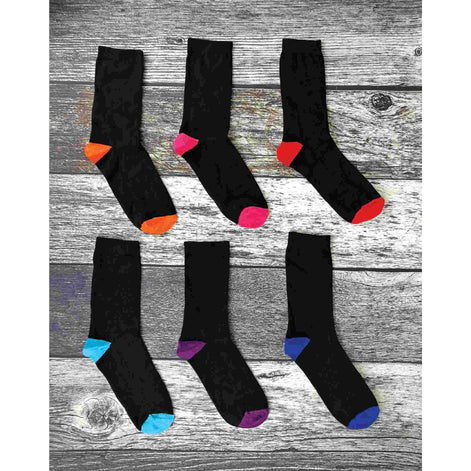 6 Pack Men's Patterned Coloured Soft Cotton Dress Socks