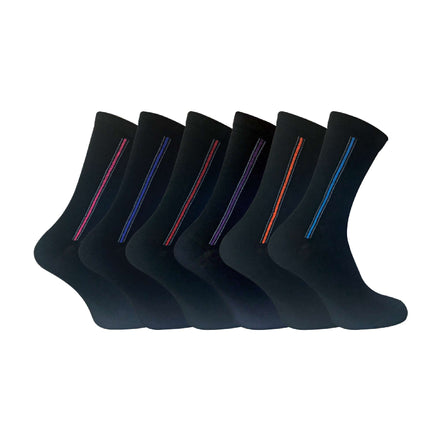 6 Pack Men's Patterned Coloured Soft Cotton Dress Socks