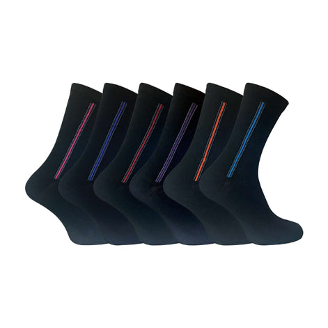 6 Pack Men's Patterned Coloured Soft Cotton Dress Socks