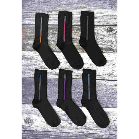 6 Pack Men's Patterned Coloured Soft Cotton Dress Socks