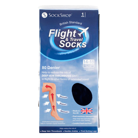 1 Pack Men's 18 Mmhg Graduated Compression Travel Flight Socks for DVT