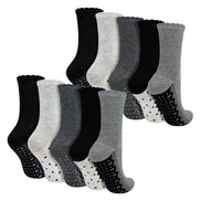 10 Pairs Ladies Lace Effect Footbed Socks - Soft Cotton Rich Everyday Socks