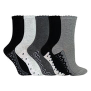 10 Pairs Ladies Lace Effect Footbed Socks - Soft Cotton Rich Everyday Socks