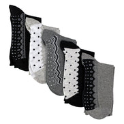 5 Pairs Ladies Lace Effect Footbed Socks - Soft Cotton Rich Everyday Socks