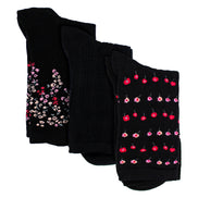 3 Pairs Ladies Floral Pattern Socks - Soft Cotton Rich Everyday Socks
