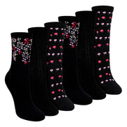 6 Pairs Ladies Floral Pattern Socks - Soft Cotton Rich Everyday Socks