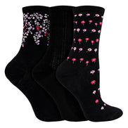 6 Pairs Ladies Floral Pattern Socks - Soft Cotton Rich Everyday Socks
