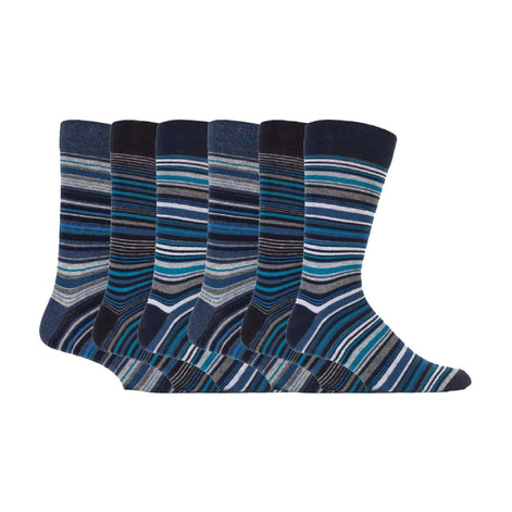6 Pack Men's Colourful Striped Patterned Dress Cotton Socks