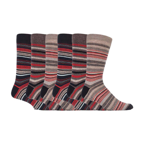 6 Pack Men's Colourful Striped Patterned Dress Cotton Socks