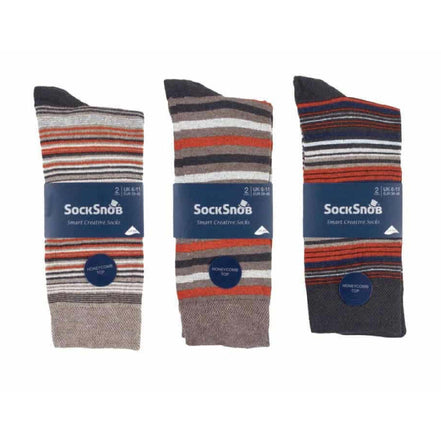 6 Pack Men's Colourful Striped Patterned Dress Cotton Socks